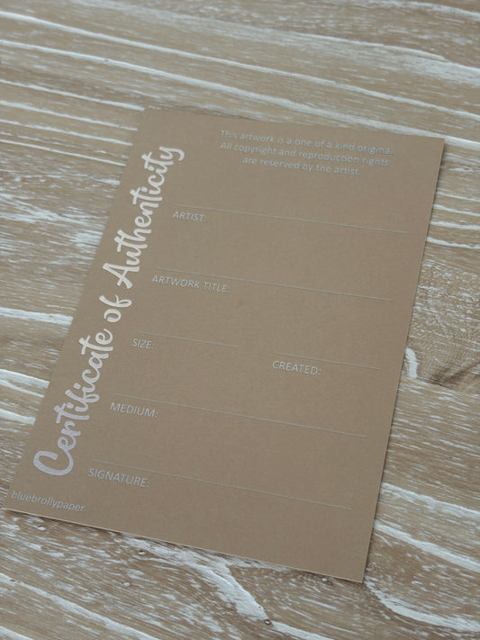 Certificate of Authenticity - Hologram