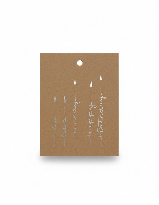 Handwritten Happy Birthday Candles Gift Tag