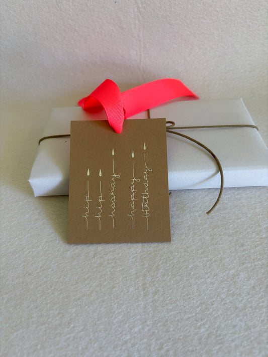 Handwritten Happy Birthday Candles Gift Tag