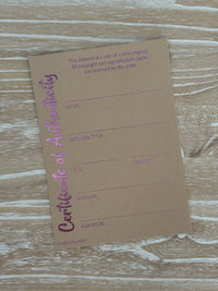 Certificate of Authenticity - Pale Pink