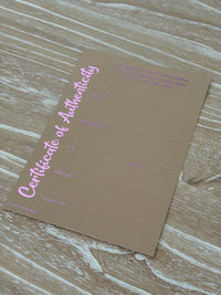 Certificate of Authenticity - Pale Pink