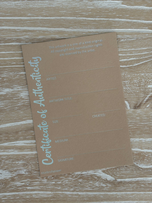 Certificate of Authenticity - Hologram