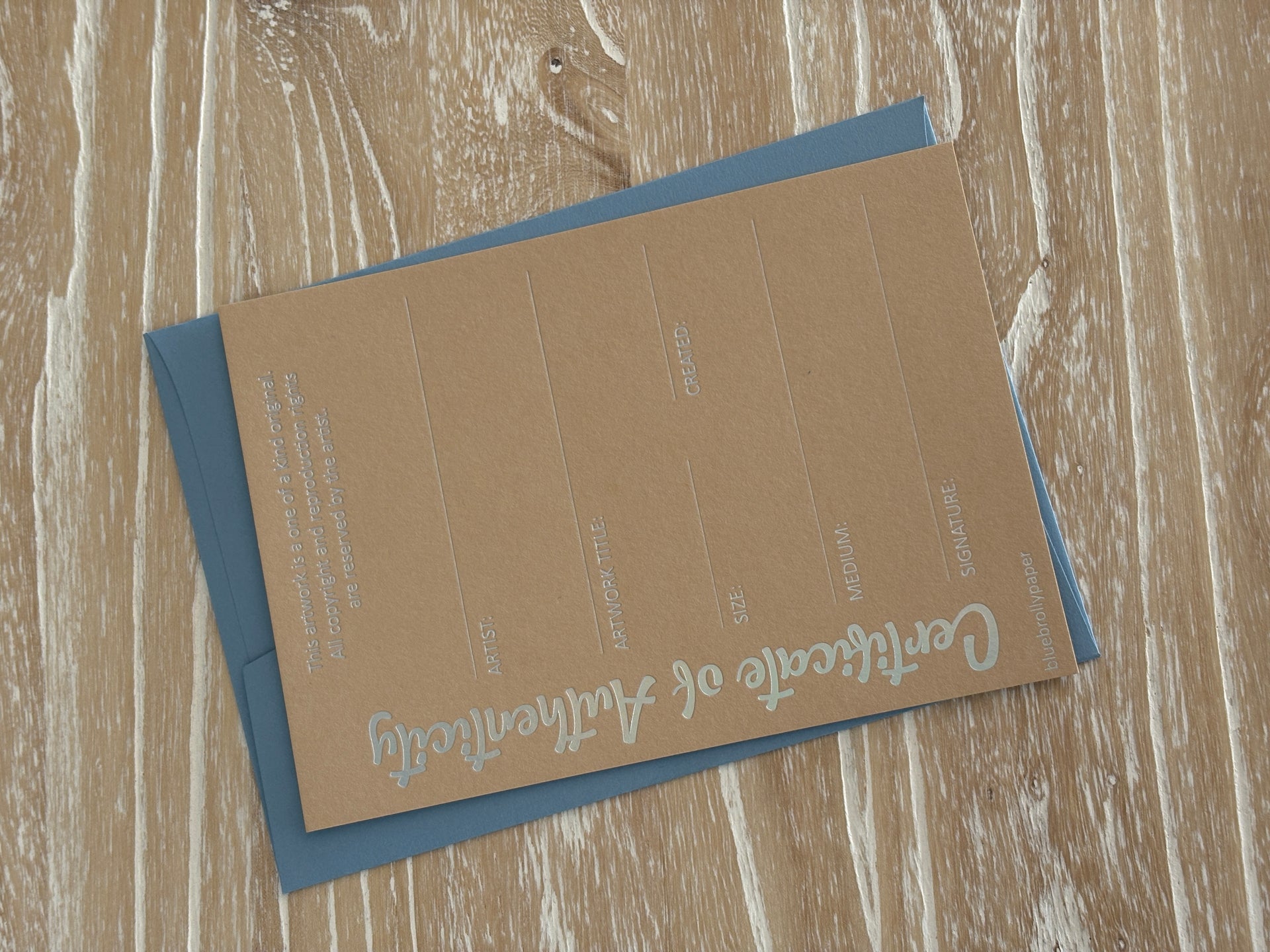 Certificate of Authenticity - Hologram